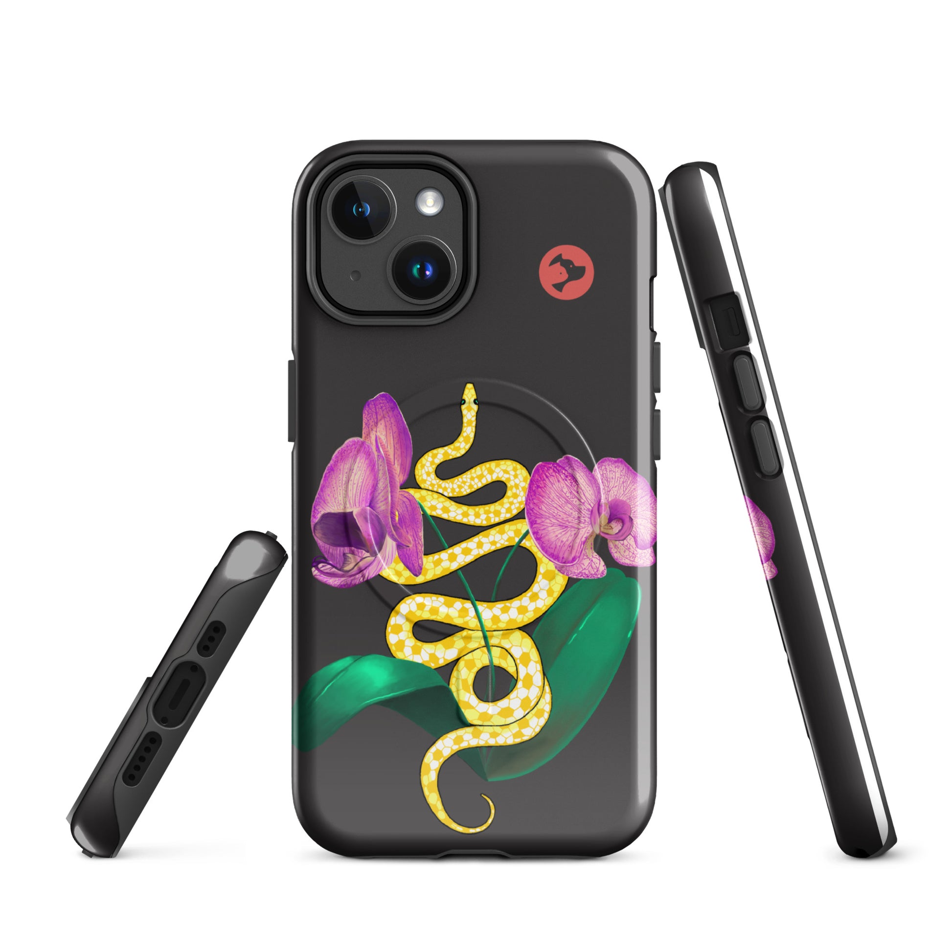 Orchid Snake Black MagSafe iPhone Case Orchid Snake Black MagSafe iPhone Case