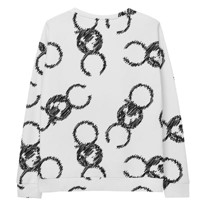 Classic Scribble White Crewneck Sweatshirt