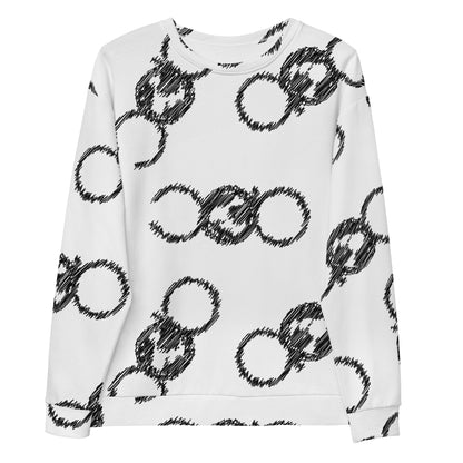 Classic Scribble White Crewneck Sweatshirt