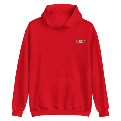 Red hoodie with OPC logo